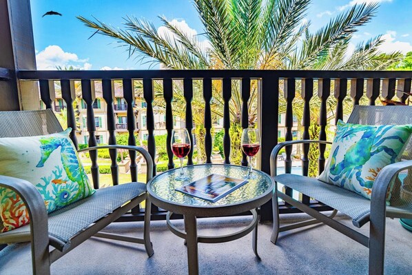 Unwind at day's end on your private balcony