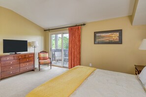 Bed to TV and Private Balcony