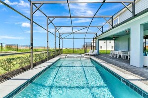 private pool with  furniture