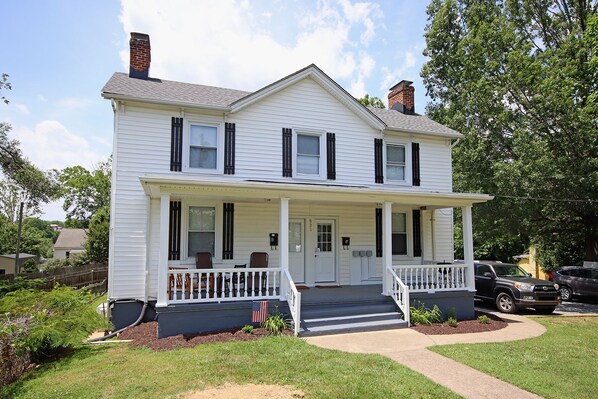 Front porch, door is on right side