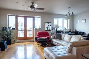 Always bright and comfortable living room view to mini-balcony
