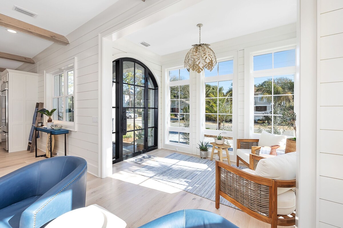 Gorgeous home with private pool and just a short walk to beach.