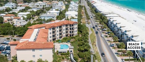 Deeded beach access is right across the street from the Emerald Waters condo