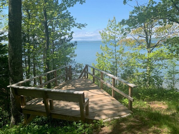 Bench at top of Stairs