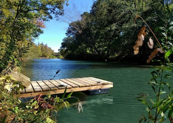 The dock is available most of the year as long as the river isn't flooding