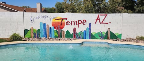 Pool View with Tempe Mural