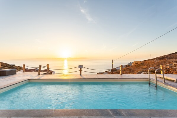 Lounging by the pool with a view to match.