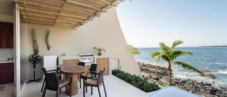 Terrace area and the incredible view to the beach