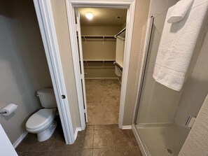 Master bath and walk in closet