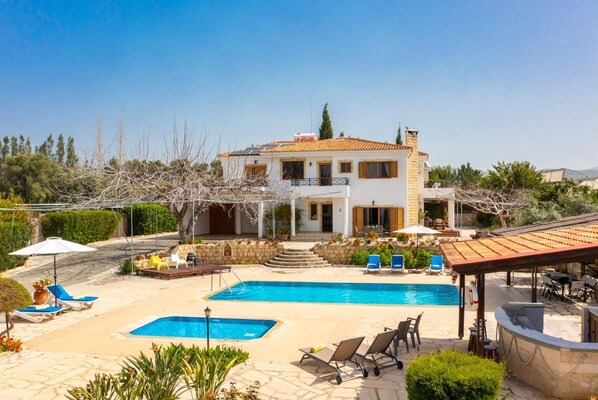 Beautiful villa with private pool, terrace, and garden with sea views