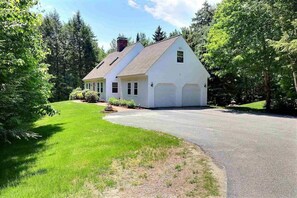 Attached two car garage used for summer and winter gear easy access.
