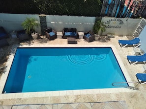 Enjoy this pool day or night in Casa De Compai