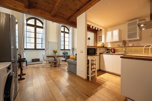 View of the kitchen and living room