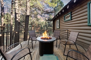 Enjoy the propane fire table under the stars
