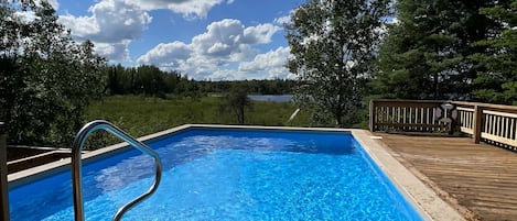 Enjoy White Iron Lake with our infinity pool!