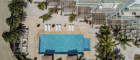 Aerial view of the pool