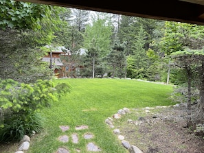 looking at yard from kitchen