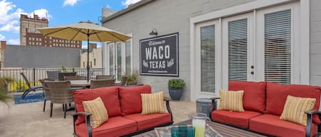 Welcome to Waco! The view from our private balcony.