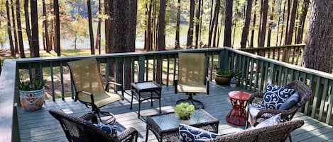Deck feels like you are in the trees!  Our favorite place to be!