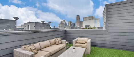 Enjoy the entire famous Downtown Dallas skyline from your private rooftop