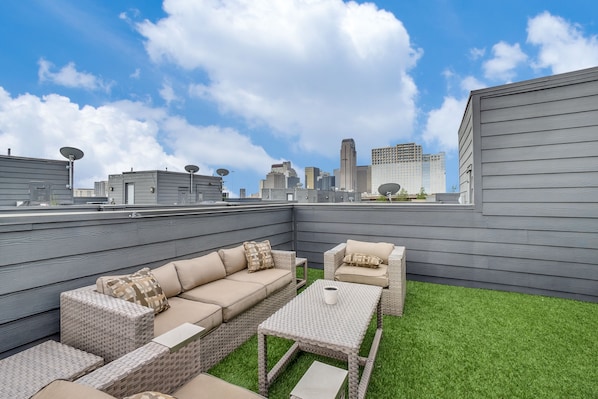 Enjoy the entire famous Downtown Dallas skyline from your private rooftop