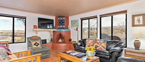Living Room with Kiva Fireplace