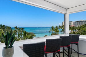 Beautiful ocean views from the lanai.  