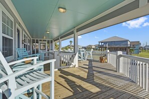 Take in the views from the shade. Half of patio has sun, and half is shaded.