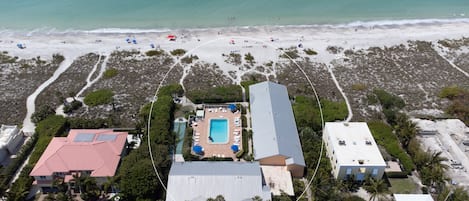 A bird's eye view of Silver Sands (circled!) and the Gulf of Mexico!