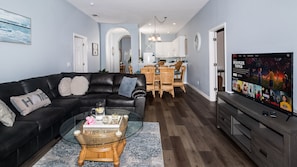 New Flooring! Open living space with Smart TV, board games, and screened balcony access