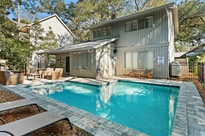 Pool with paved patio