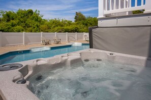 hot tub and private pool