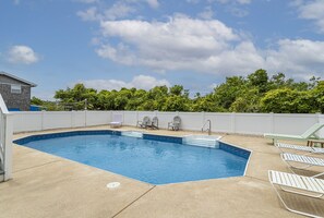 Fenced-in private pool area.