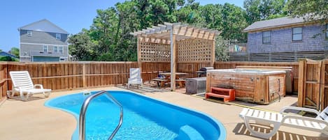 Enjoy a dip in the Private Pool on a warm day!