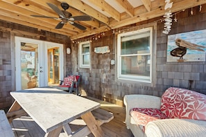 Enjoy al fresco dining out on the Covered Porch.