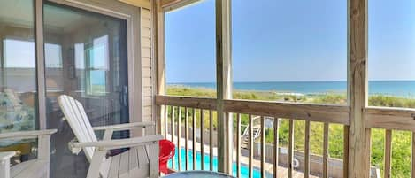 Deck with ocean views