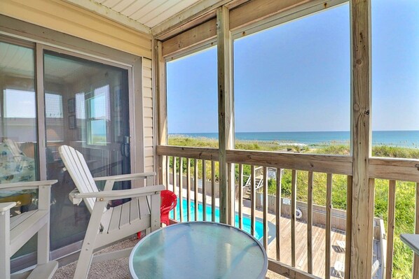 Deck with ocean views