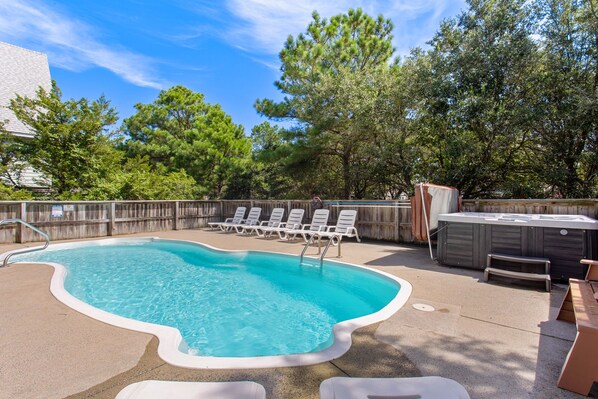 Private pool and hot tub