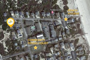 The beach access and community tennis court are just a quick and easy walk away!