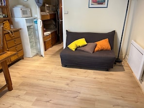 Le salon avec le canapé convertible