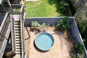 Relax and unwind in your own backyard oasis! This newly installed above ground soaker pool is perfect for beating the Texas heat in the privacy of your rental property. Shallow enough for kids, but deep enough for adults to enjoy while sitting!