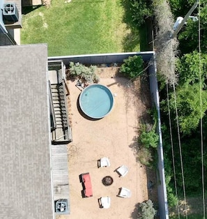 Relax and unwind in your own backyard oasis! This newly installed above ground soaker pool is perfect for beating the Texas heat in the privacy of your rental property. Shallow enough for kids, but deep enough for adults to enjoy while sitting!
