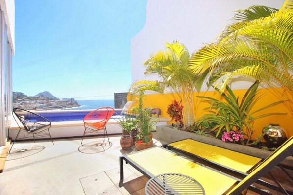 Private courtyard and pool.