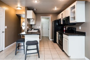 Fully stocked kitchen for those who would like to cook!