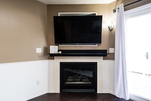 Roku TV above a Gas Fireplace