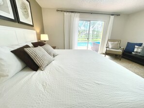 Master bedroom with private pool entry. 