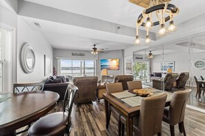 Open concept dining and living area