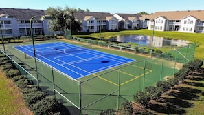 Bring your racquet and enjoy a lively tennis match with friends. Play day or night on our lighted courts.