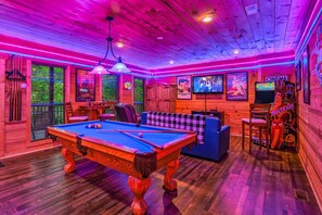 80s Arcade Themed Game Room. Downstairs  