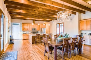 Main Living room, Dining Table and kitchen